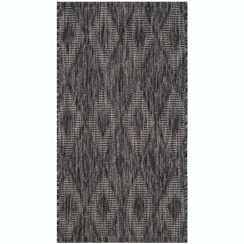 Courtyard CY8522 Power Loomed Indoor and Outdoor Accent Rug - Black/Black - 2'x3'7" - Safavieh