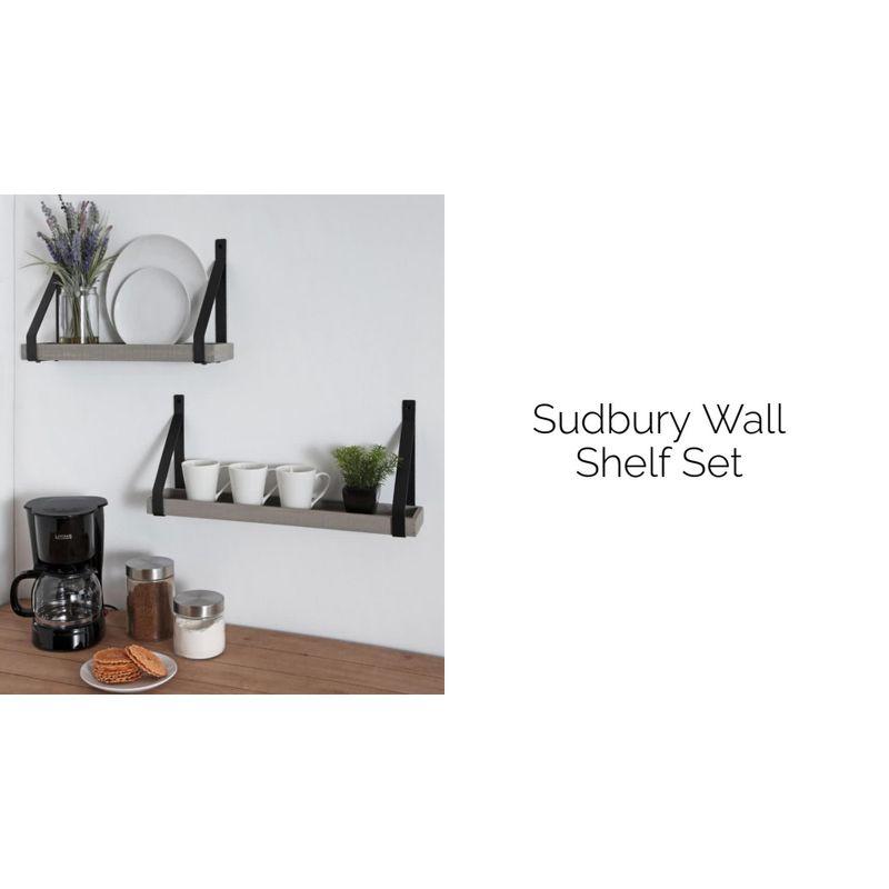 2pc Sudbury Wood and Metal Wall Shelf Set - Kate & Laurel All Things Decor