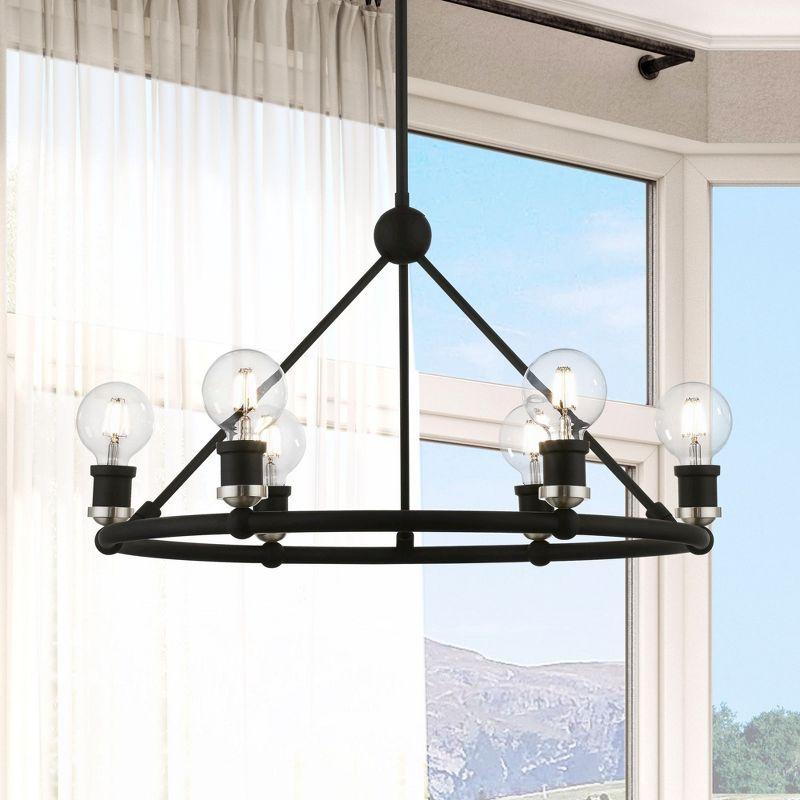 Livex Lighting Lansdale 6 - Light Chandelier in  Black/Brushed Nickel