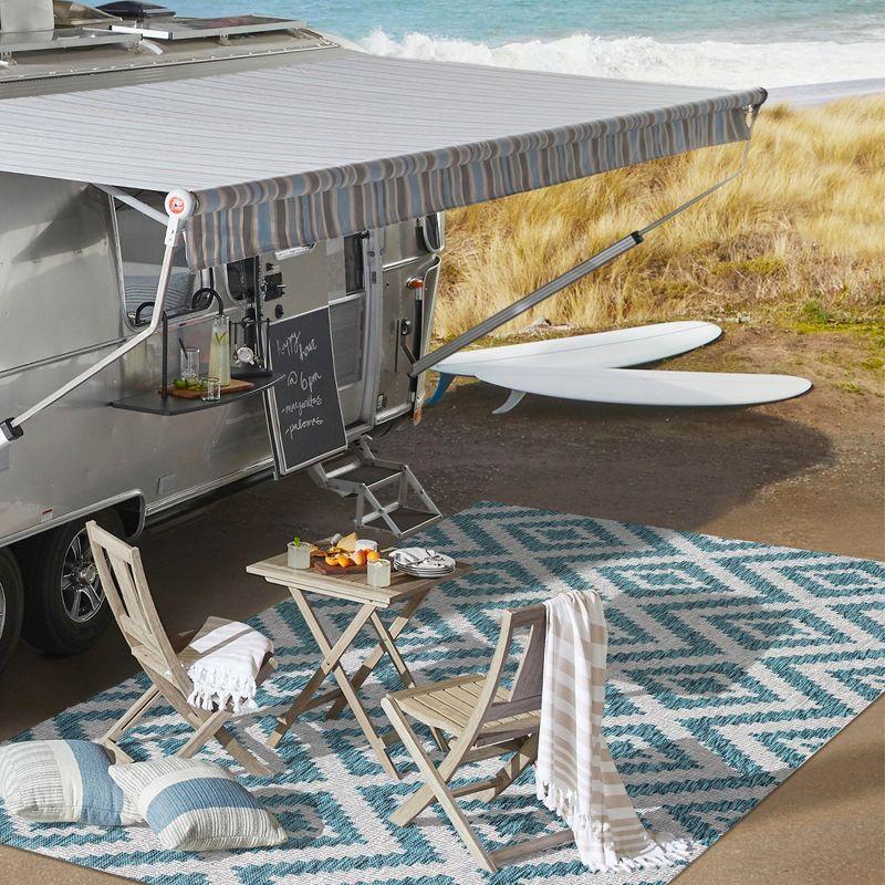 3'x5' Sintra Diamond Indoor/Outdoor Area Rug, Blue/Gray - JONATHAN Y