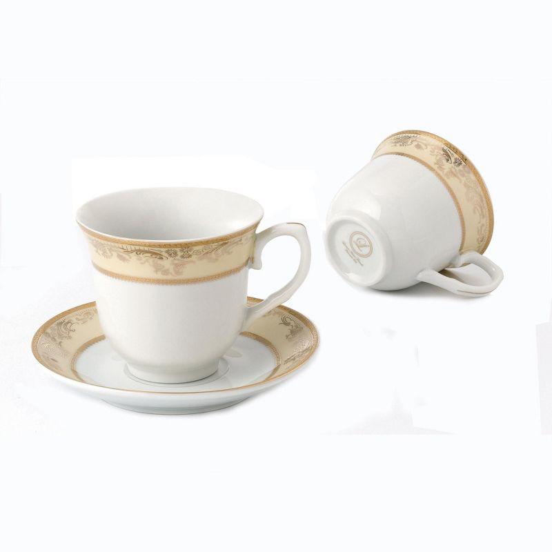 Lorren Home Trends 4 Piece Teacup & Saucer Set