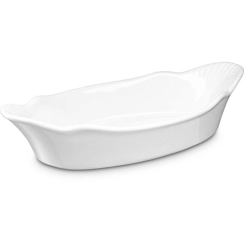 White Ceramic 18 oz Au Gratin Baking Dish Set