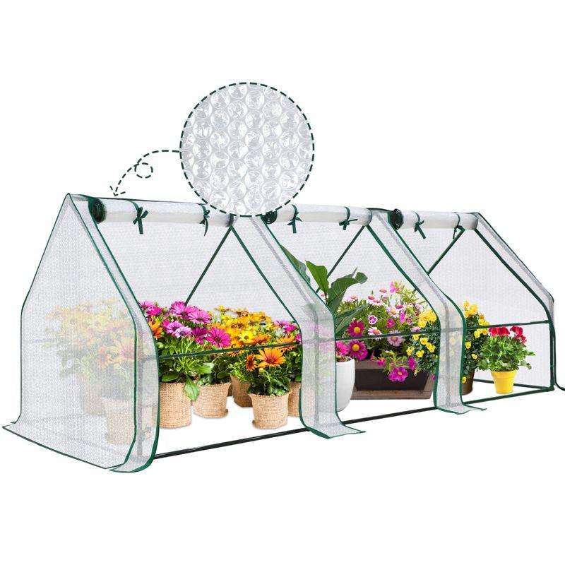 EAGLE PEAK 95'' W x 36'' D Mini Greenhouse With Bubble Film Cover
