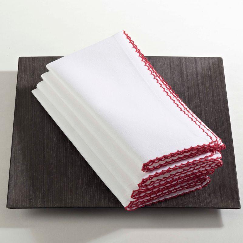Saro Lifestyle Whip Stitched Napkin, 20" Square (Set of 4), Red, 22" x 22"
