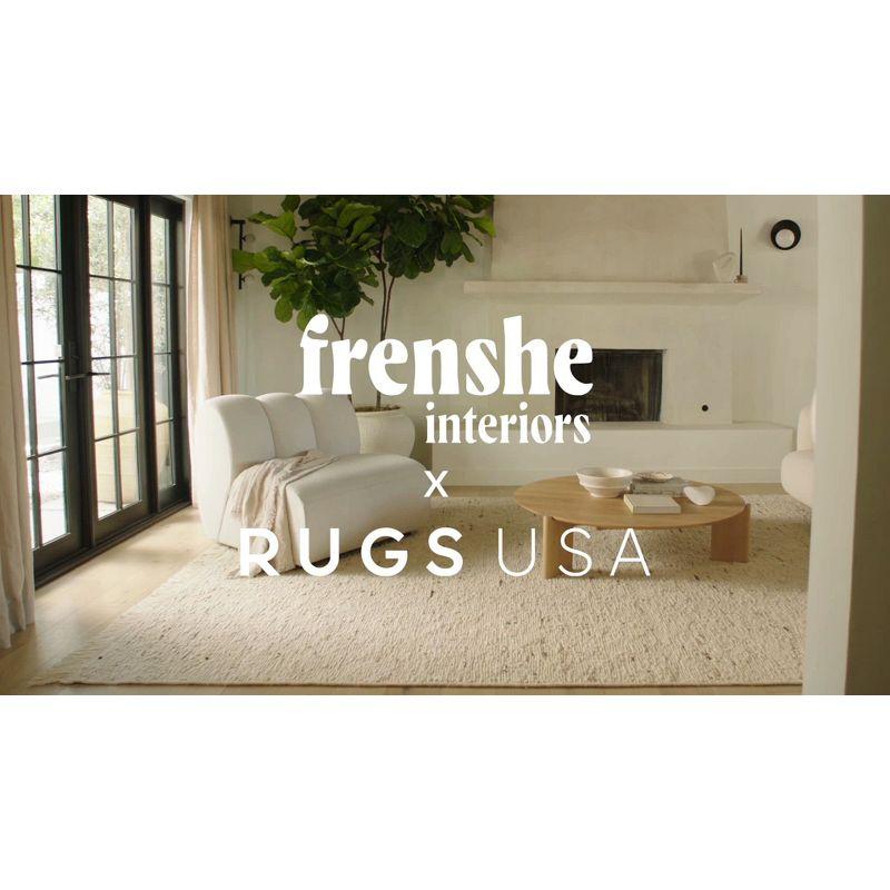 Frenshe Interiors x Rugs USA - Studio Striped New Zealand Wool Indoor Area Rug, Runner 2' 6" x 8', Studio Ivory