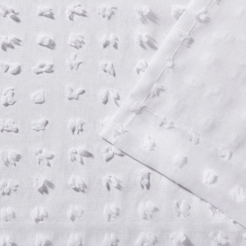 Amalgamated Textiles Exclusive Home Spirit Woven Pouf Applique Sheer Rod Pocket Curtain Panel Pair (Set of 2)