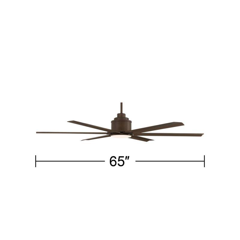 65" Casa Vieja Ultra Breeze Modern Indoor Outdoor Ceiling Fan with Dimmable LED Light Remote Control Oil Rubbed Bronze Wet Rated for Patio Exterior