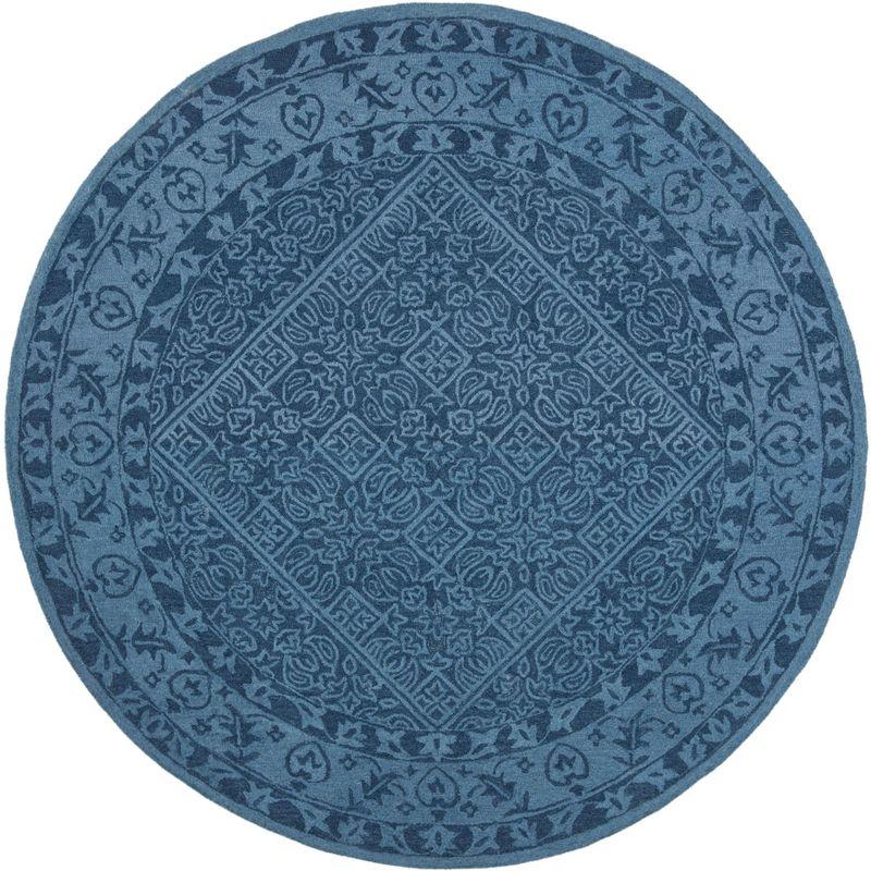 Dip Dye DDY151 Hand Tufted Indoor Area Rug - Navy Blue - 7' Round - Safavieh