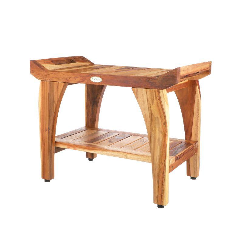 EcoDecors Tranquility by EcoDecors, Teak Shower Bench, Teak Bench Shower, Teak Shower Bench for Inside Shower, Teakwood Shower Bench