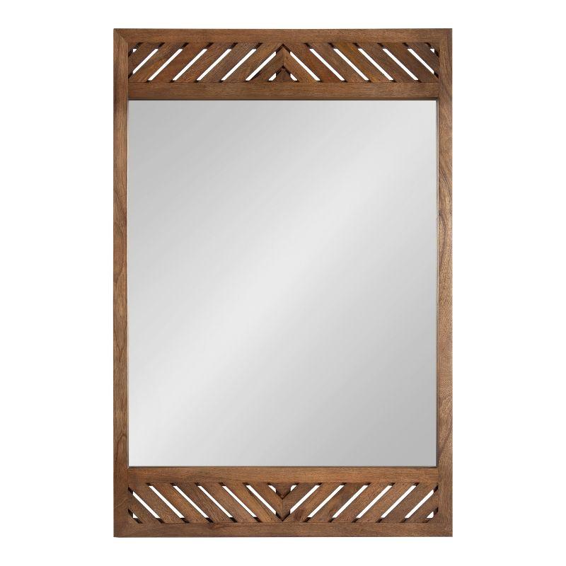 Kate & Laurel All Things Decor 24"x36" Mezzeta Wood Rectangle Wall Mirror Brown