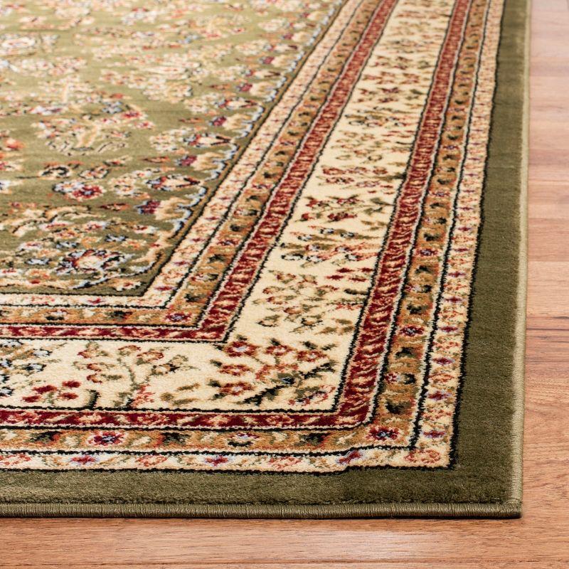 Sage and Ivory Floral Synthetic Runner Rug