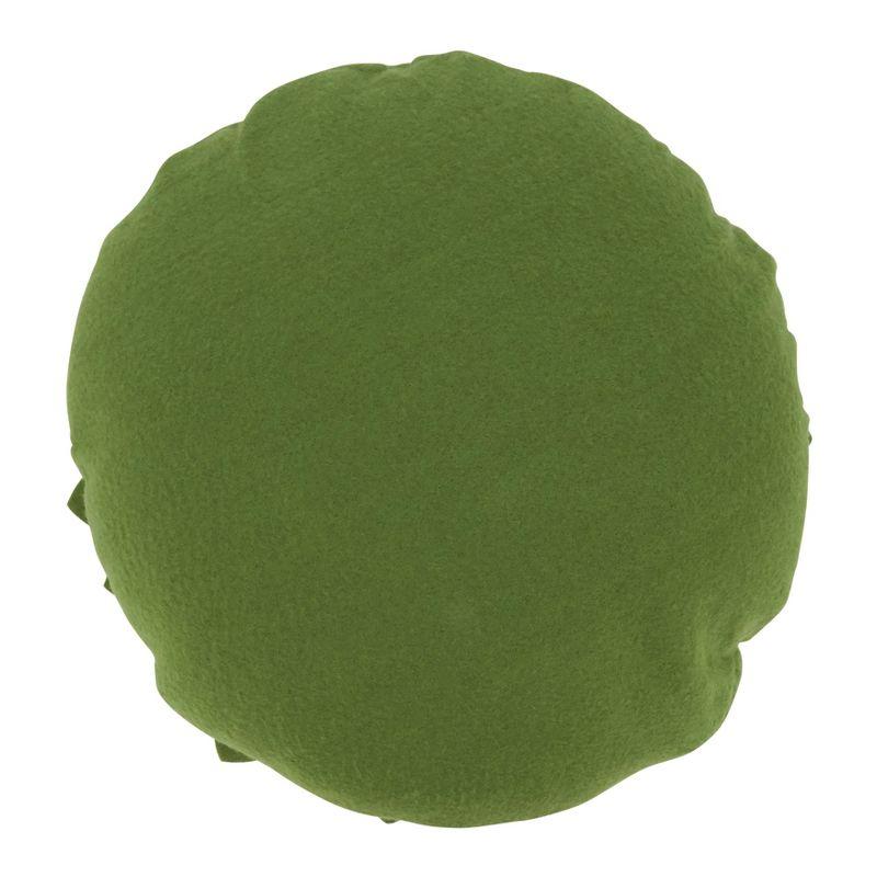 Green Round Felt Flower Throw Pillow