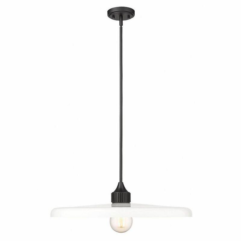 Matte Black and Opal Glass 24'' Pendant Light