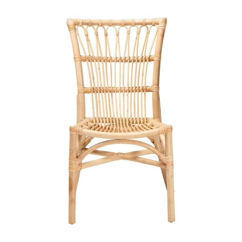 bali & pari Ammi Dining Chair Natural/Brown: Handcrafted, Bohemian Style, No Assembly Required