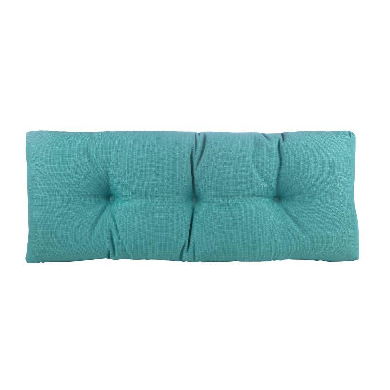 Gripper 35" Tufted Omega Universal Bench Cushion Teal: Solid Rectangle Indoor Seat Cushion, Polypropylene, 36"x14"x3"