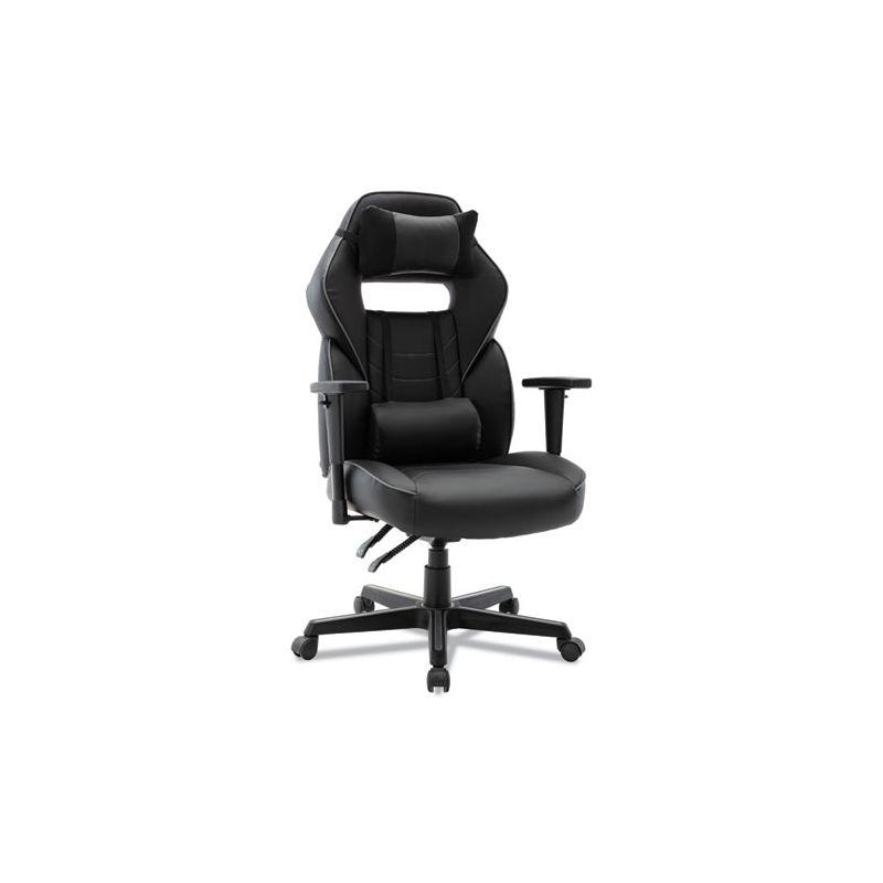 Alera Racing Style Ergonomic Gaming Chair, Supports 275 lb, 15.91" to 19.8" Seat Height, Black/Gray Trim Seat/Back, Black/Gray Base