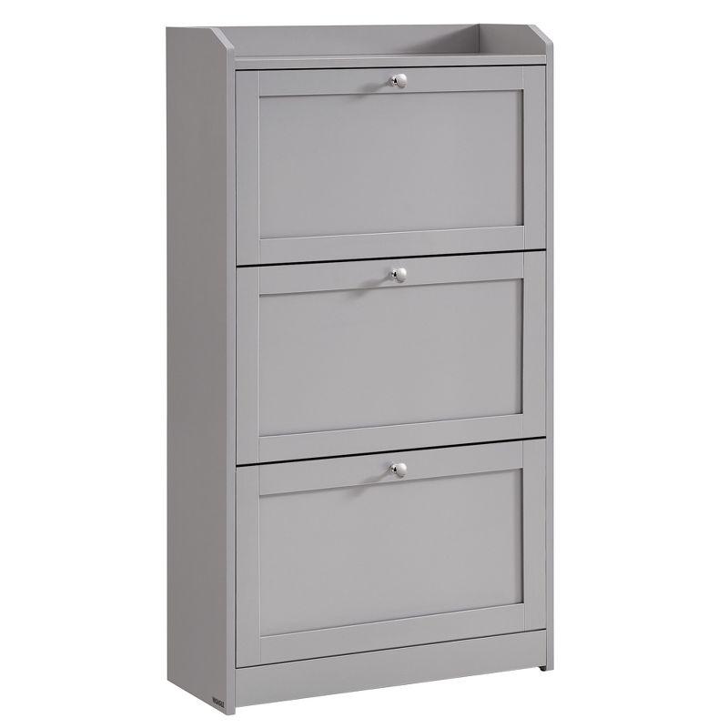 VASAGLE Shoe Cabinet with 3 Flip Drawers, Shoe Storage Cabinet, Adjustable and Removable Dividers,, 9.4 x 23.6 x 42.5 Inches