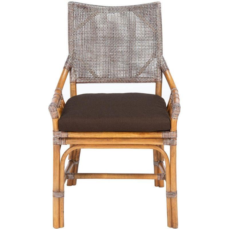 Donatella Chair - SEA4012 - Brown White Wash/Dark Brown - Safavieh
