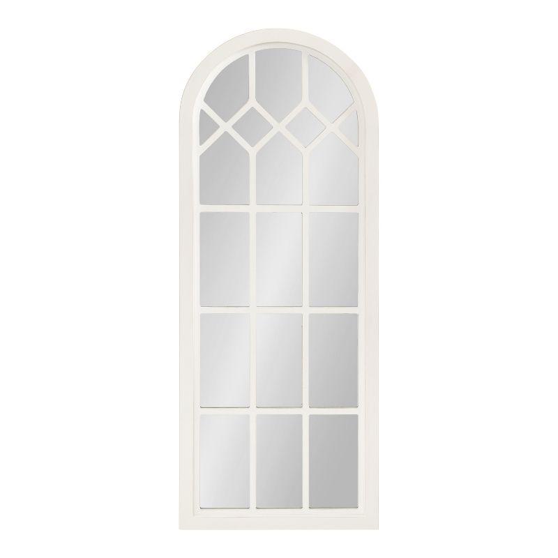 Kate and Laurel Gilcrest Arch Wood Windowpane Mirror, 18x47, White