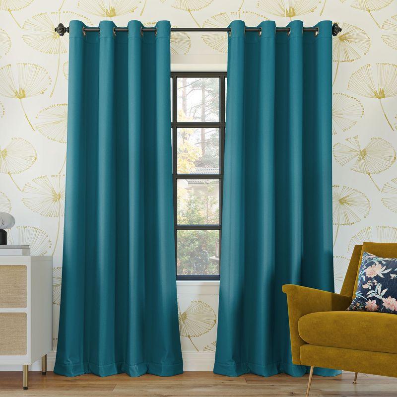 Sun Zero 100% Blackout Oslo Theater Grade Grommet Curtain Panel