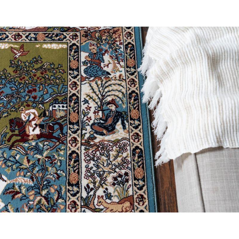 Unique Loom Narenj Birmingham Area Rug ,Blue ,3'x13'
