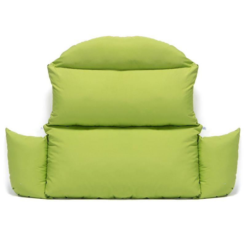 LeisureMod 2 Person Hanging Swing Chair Cushion Modern Soft Breathable Cotton Removable Zipper Cover, Machine Washable Cushions in Light Green