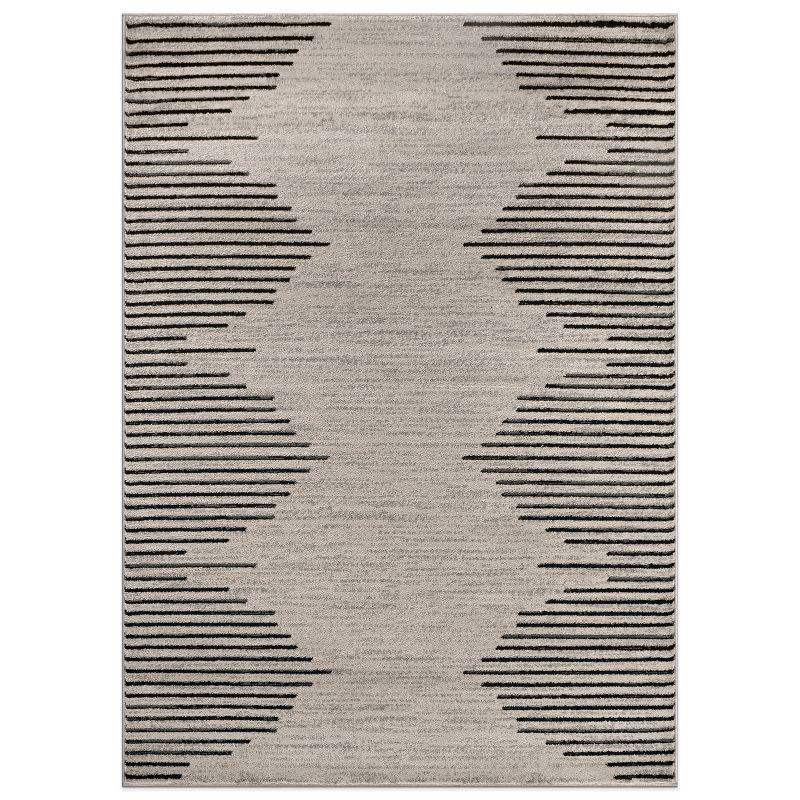 World Rug Gallery Area Rug Bohemian Stripe Jute Rug Carpets for Living Room Rugs for Sale - CREAM 8'x12'