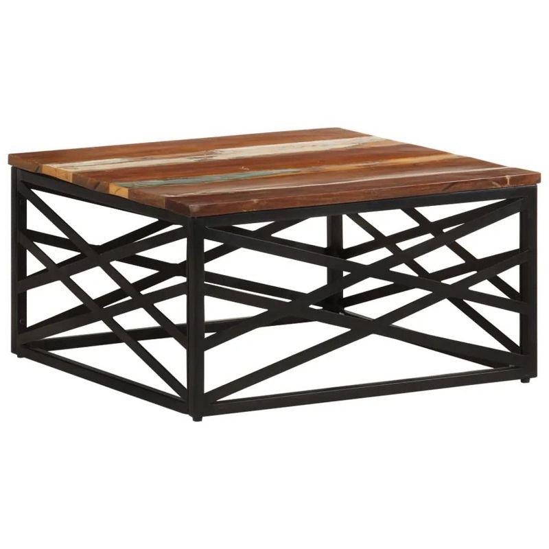 vidaXL Solid Reclaimed Wood Coffee Table with Steel Legs – Industrial Style – Handmade