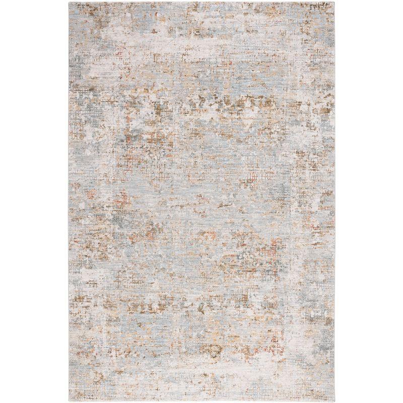 Adrianna Blue and Gold Abstract 8' x 10' Synthetic Rug