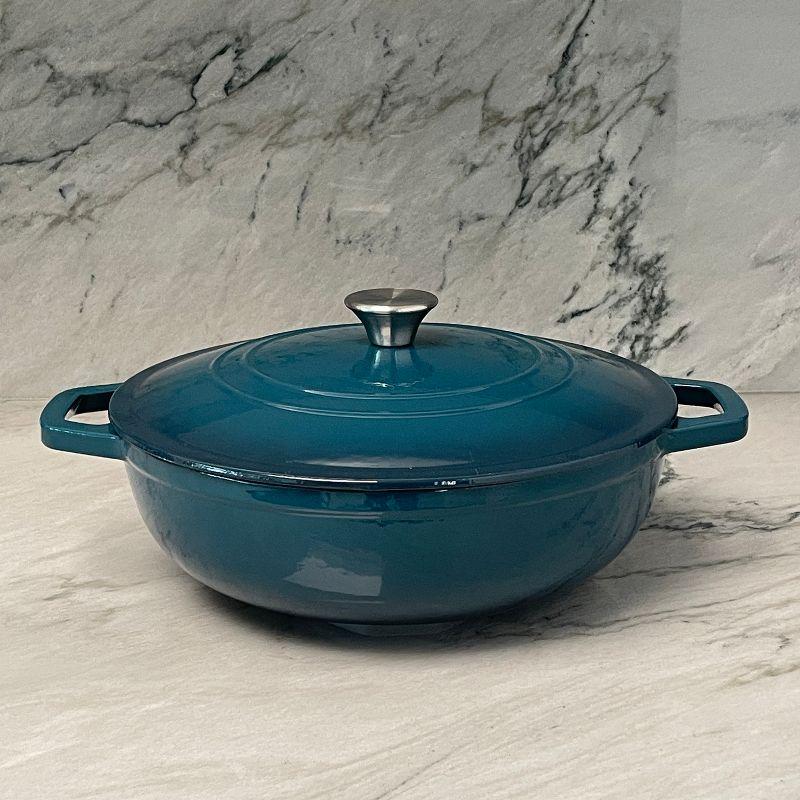 Dark Teal Enameled Cast Iron 5 Qt. Dutch Oven Braiser