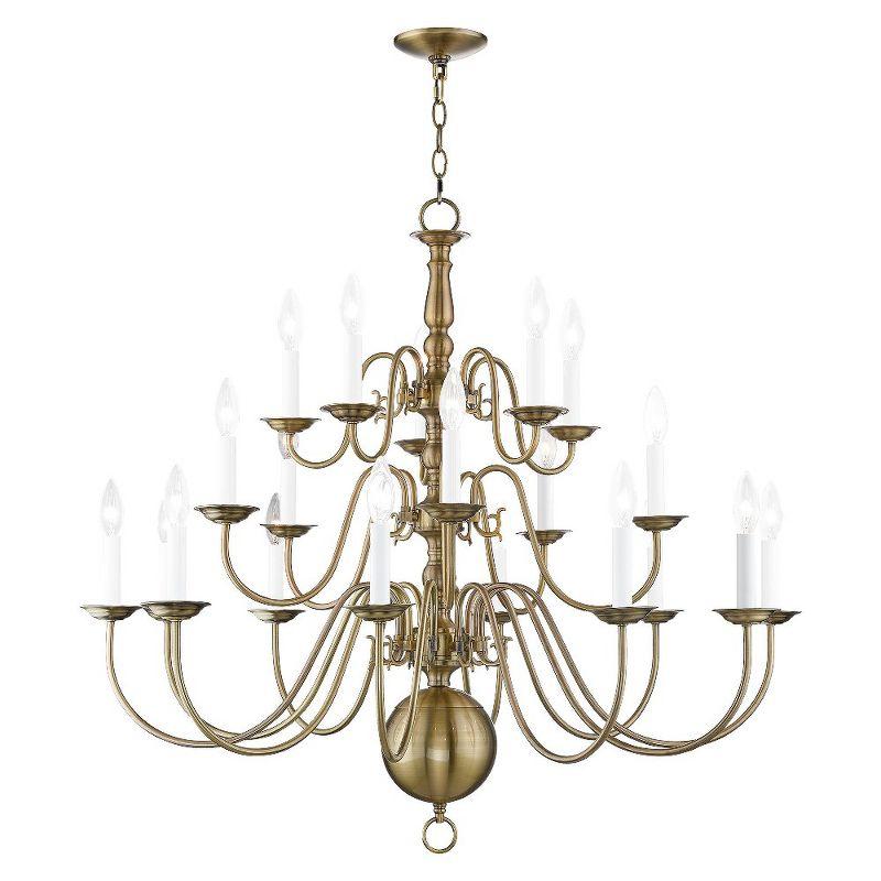 Livex Lighting Williamsburgh 20 - Light Chandelier in  Antique Brass