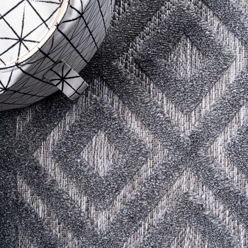 Portmany Neutral Diamond Trellis Indoor/Outdoor Area Rug - JONATHAN Y