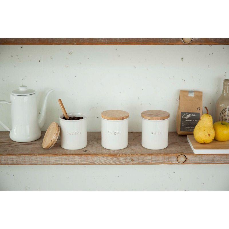 Tosca Yamazaki Home Ceramic Canister, Dry Food Kitchen Storage Container, Plain, 15.25 oz. Airtight