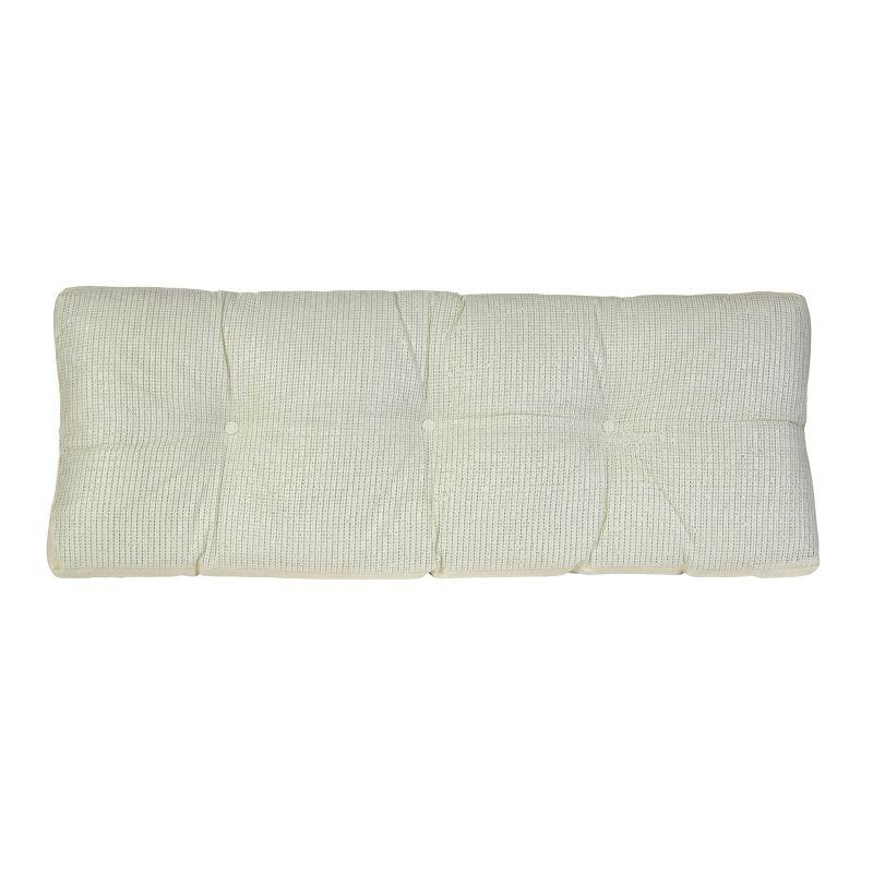 Gripper 43"x14"x3" Non Slip Tufted Omega Universal Bench Cushion Ivory: Solid Rectangle Indoor Seat Cushion, Polyester