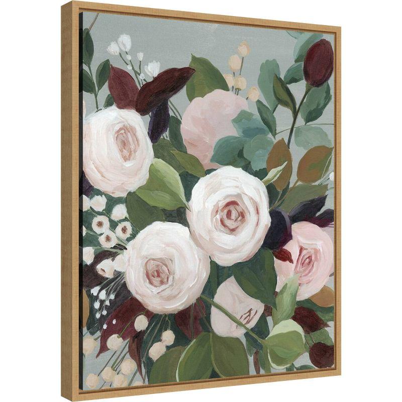 16" x 20" Bohemian Blooms II by Grace Popp Framed Canvas Wall Art - Amanti Art: Modern Botanical Lithograph, Vertical Display