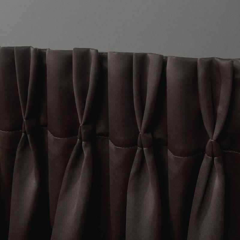 Exclusive Home Sateen Pinch Pleat Woven Blackout Back Tab Window Curtain Panel Pair