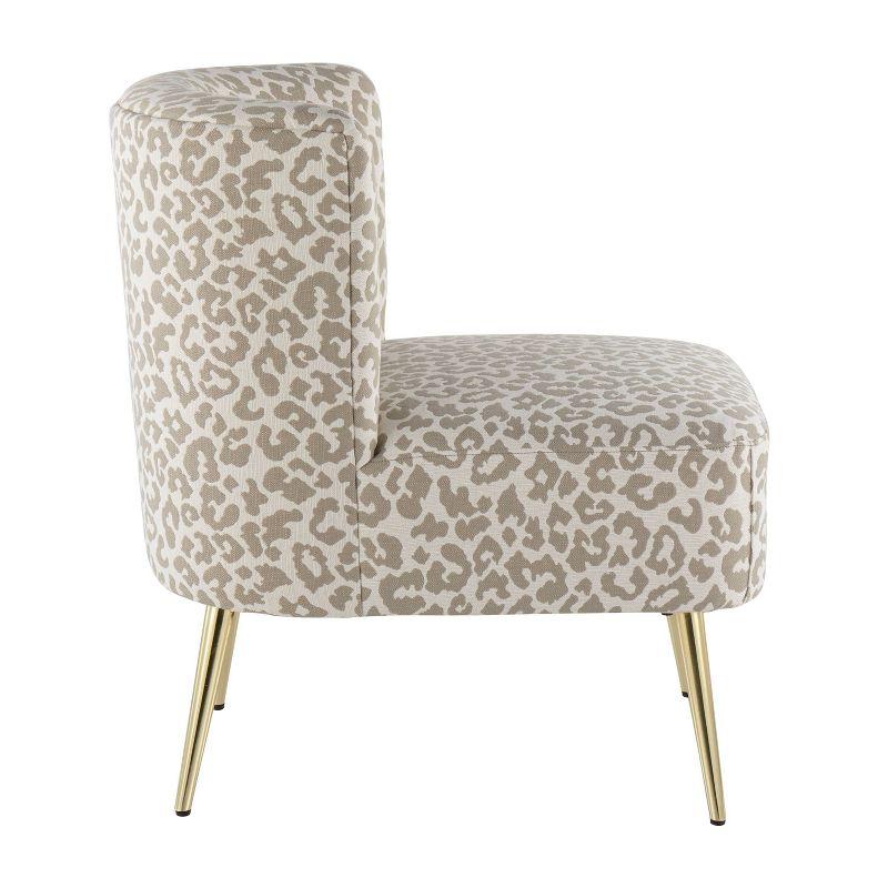 Fran Contemporary Leopard Fabric Slipper Chair - LumiSource