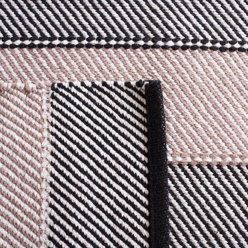 Striped Kilim STK803 Hand Woven Area Rug - Ivory/Black - 6'x9' - Safavieh.