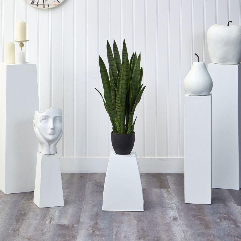Nearly Natural 35-in Artificial Sansevieria Snake with Black Planter