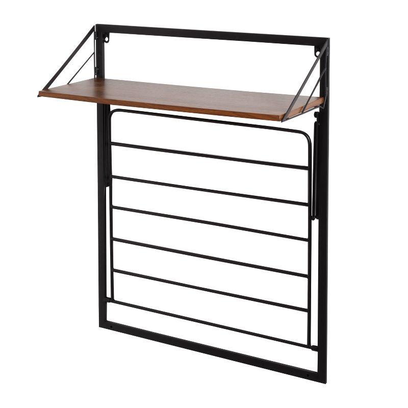 Honey-Can-Do Laundry Shelf with Drying Rack Combo Walnut