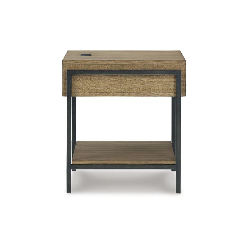 Signature Design by Ashley Contemporary Fridley End Table  Brown/Black
