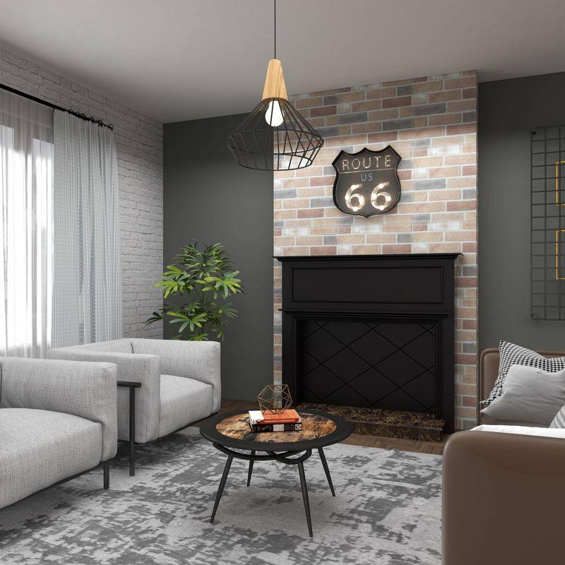 Wood and Iron Coffee Table Gray - Olivia & May: Mid-Century Modern, Oil Rubbed Finish, Tapered Legs