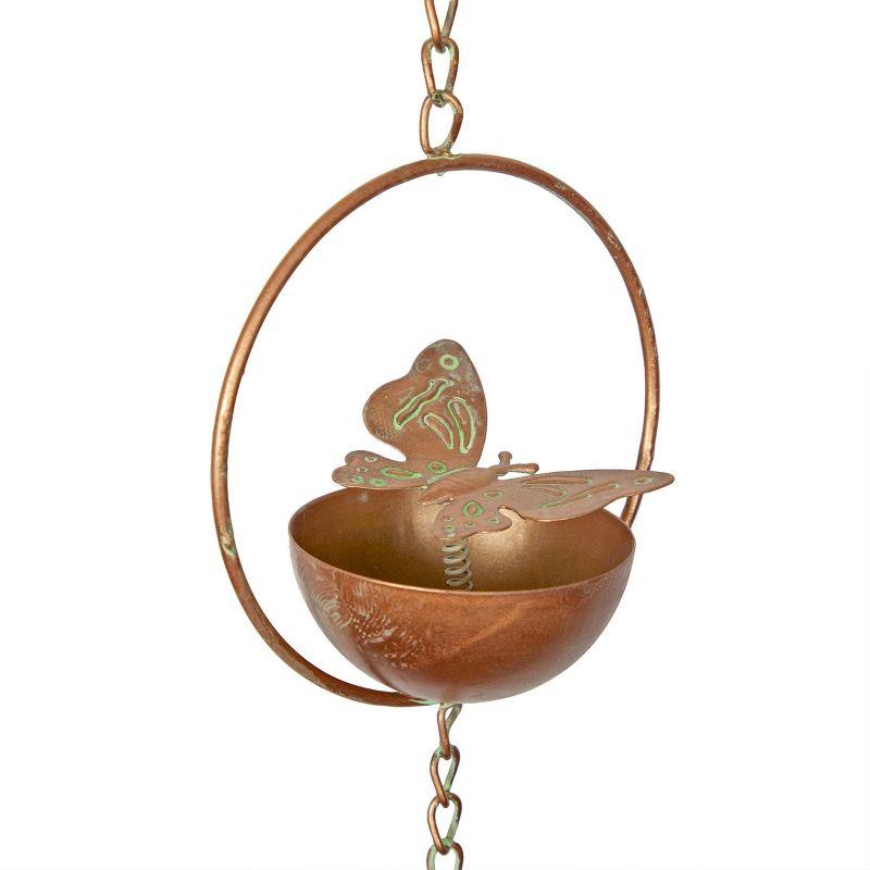 Alpine Corporation Hanging Butterfly with Spring Iron Rain Chain: Durable, No Assembly, 73"H Outdoor Decor