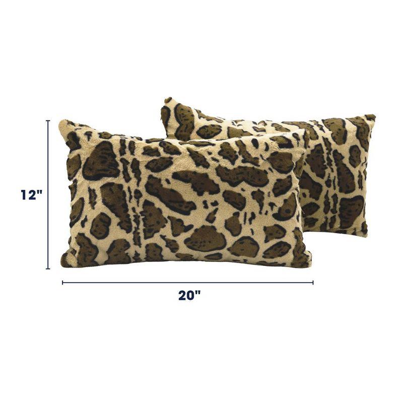 Cheer Collection Animal Print Faux Fur Throw Pillow (Set of 2)