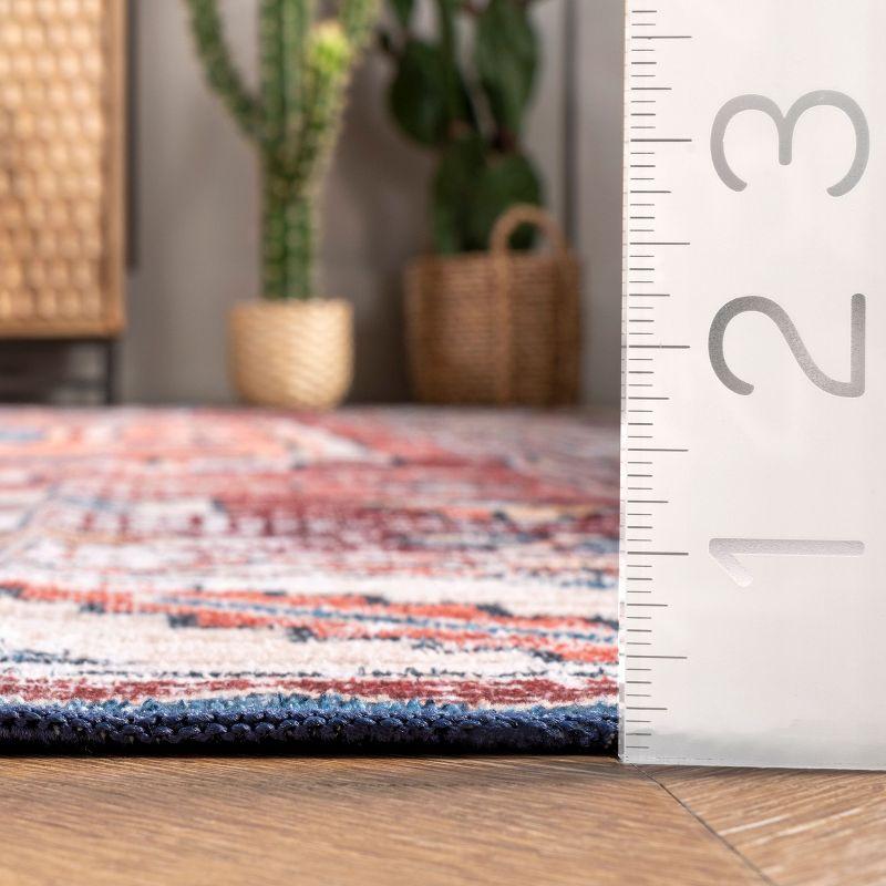 Nuloom Marli Pet Friendly Machine Washable Faded Medallion Area Rug, 5' x 8', Rust