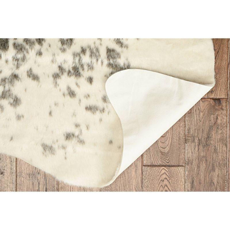 Exotic Faux Cowhide 5'x6'6" Rug in Black Spot Synthetic Easy Care