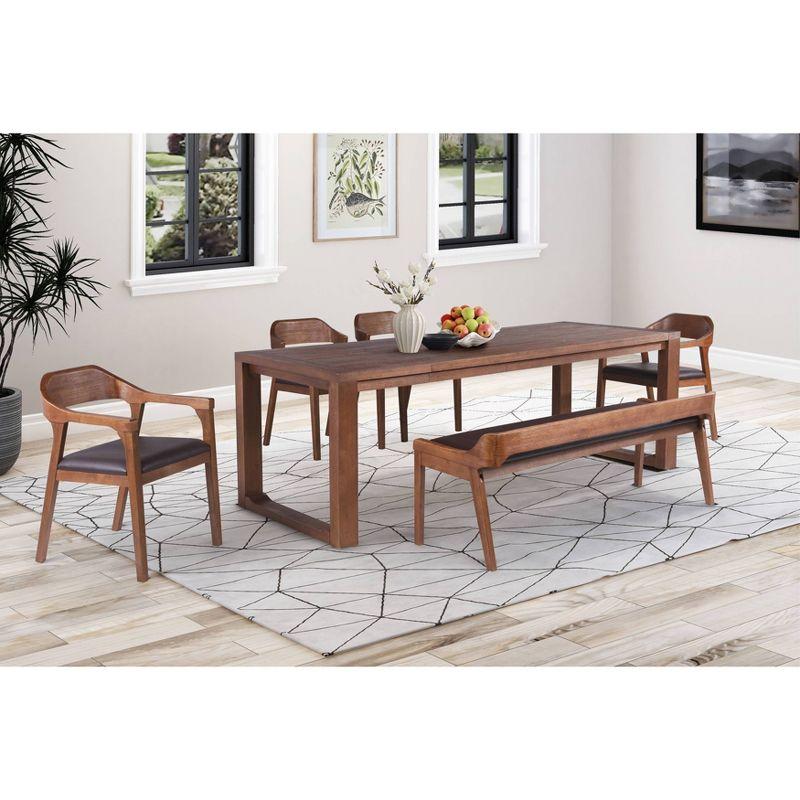 89" Rasmus Extendable Dining Table Chestnut - Boraam: Solid Acacia, Seats 8, Farmhouse Style