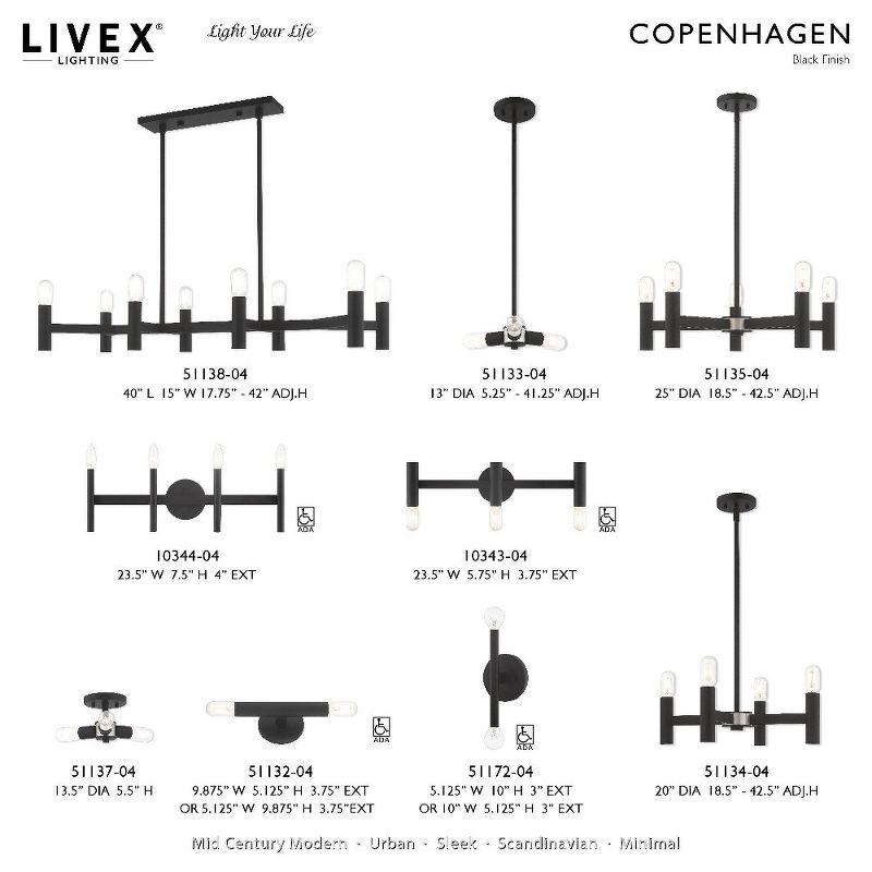 Livex Lighting Copenhagen 5 - Light Chandelier in  Black