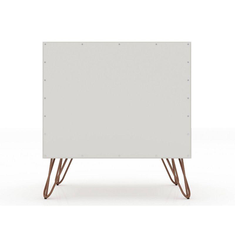 Set of 2 Rockefeller 1 Drawer Nightstands Off White/Nature - Manhattan Comfort