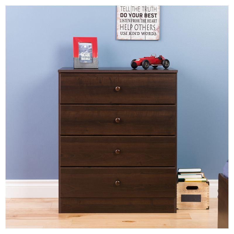 Astrid Espresso 4-Drawer Vertical Wood Dresser